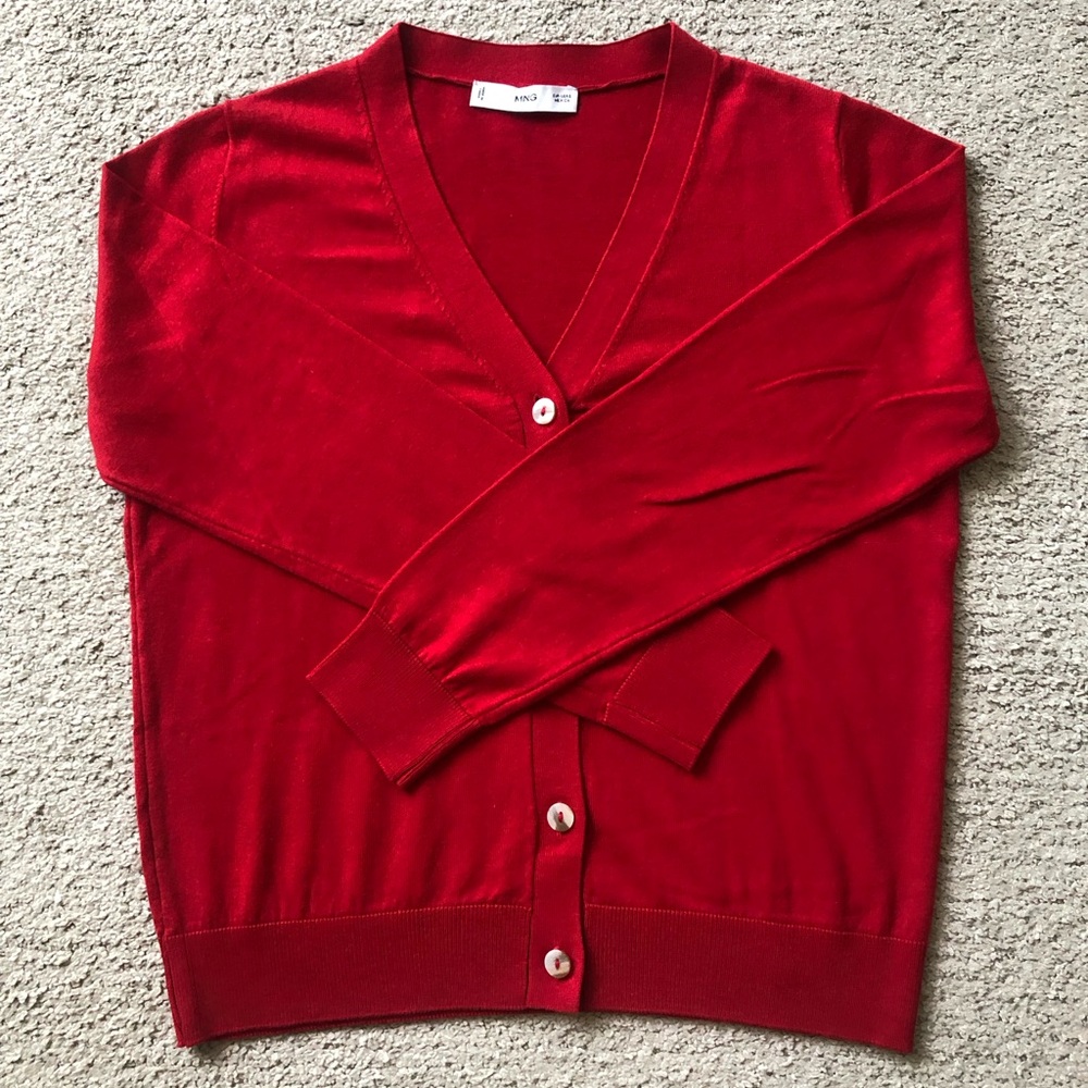 Mango V- neck Cardigan Sweater.